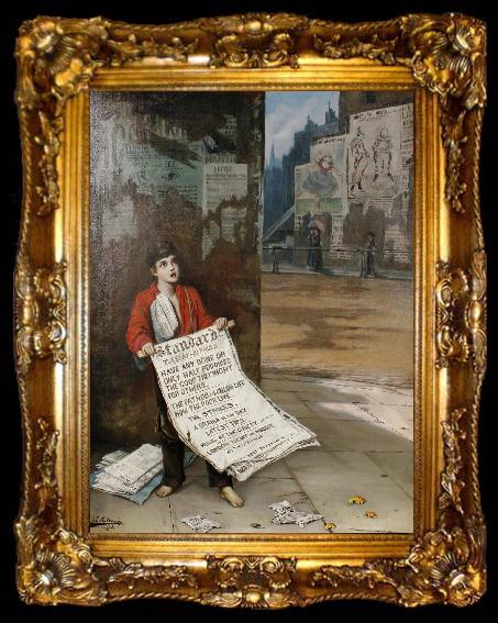 framed  Augustus e.mulready A London news boy, ta009-2